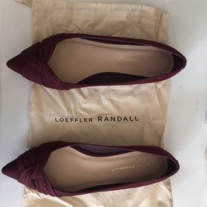 Loeffler Randal Flats in Burgundy suede